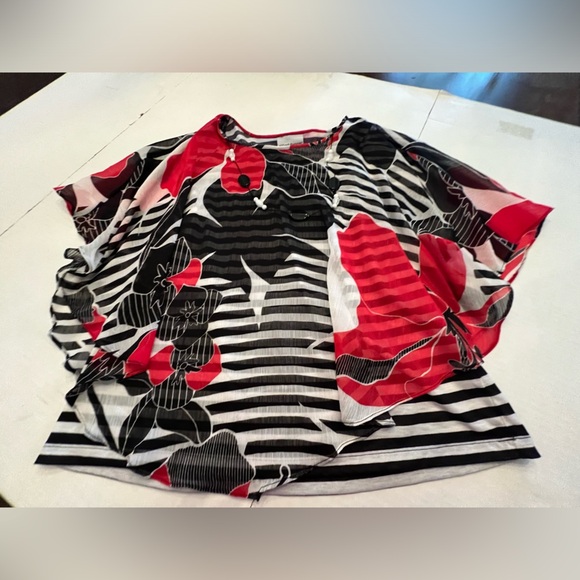 ALFRED DUNNER. SIZE 12P SHEER RED, WHITE,BLACK TOP - Picture 7 of 8